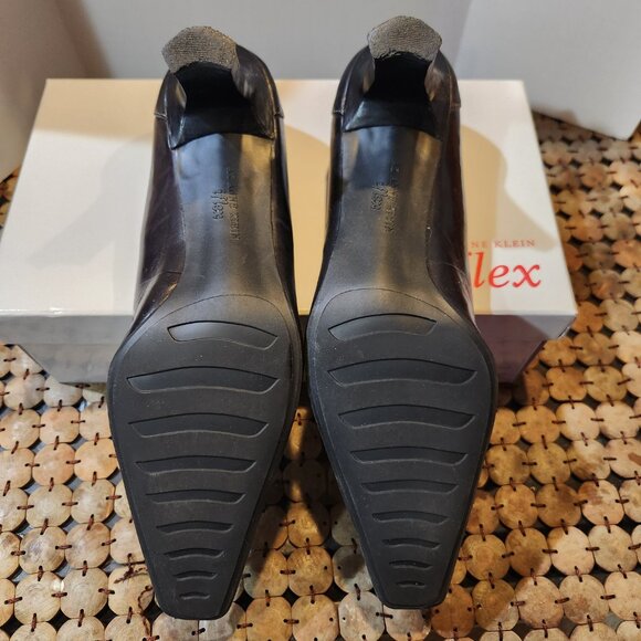 Anne Klein AK Fletcher Iflex Black Leather Slip On Pants Shoes sz 10 - Picture 8 of 10